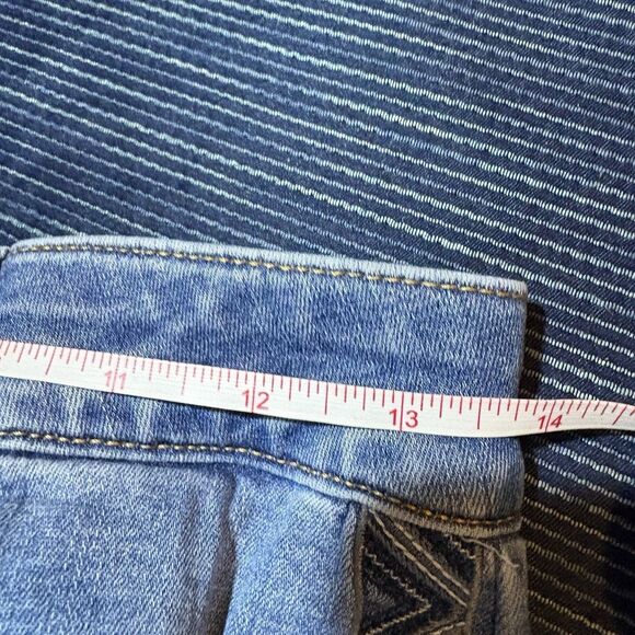 Knox Rose Jeans Women 6 Mid Rise Boho Embroidered Aztec Side Stripe Denim - Picture 8 of 10